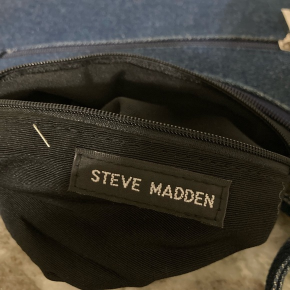 Y2K Steve Madden Small denim embroidered flowers purse handbag - Picture 5 of 16